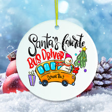 Carregar imagem no visualizador da galeria, School Bus Driver Santa’s Favorite Christmas Ornament
