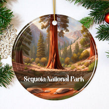 Carregar imagem no visualizador da galeria, Sequoia National Park Retro Ornament, California Tourist Attraction Souvenir and Gift

