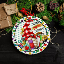 Load image into Gallery viewer, Teach Love Inspire Gnome Christmas Ornament
