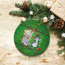 Load image into Gallery viewer, Trashin Through the Snow Raccoon Christmas Ornament
