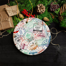 Carregar imagem no visualizador da galeria, Travel Stamp Pattern Ornament
