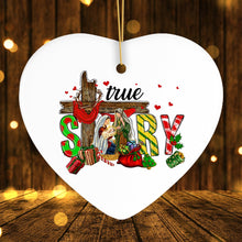 Carregar imagem no visualizador da galeria, True Story Joseph and Mary Holiday Festive Christmas Ornament, Christian Nativity Gift
