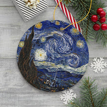 Carregar imagem no visualizador da galeria, Vincent Van Gogh The Starry Night Ceramic Ornament, Famous Painting Christmas Decoration Souvenir
