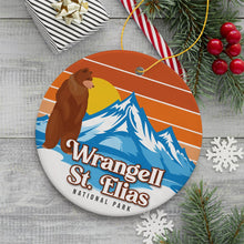 Load image into Gallery viewer, Wrangell St. Elias National Park Retro Style Ornament, Alaska USA Tourist Attraction and Gift
