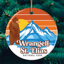 Load image into Gallery viewer, Wrangell St. Elias National Park Retro Style Ornament, Alaska USA Tourist Attraction and Gift
