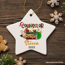 Carregar imagem no visualizador da galeria, Holiday Pencil Art Personalized School Counselor Christmas Ornament
