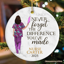 Carregar imagem no visualizador da galeria, Nurse Appreciation Personalized Gift Inspirational Quote Ornament, Custom Healthcare Worker
