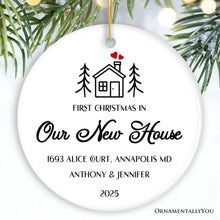 Carregar imagem no visualizador da galeria, Minimalist First Christmas in Our New Home Personalized Ornament
