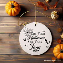 Load image into Gallery viewer, Elegant &amp; Minimalist First Halloween Married Custom Ornament, Spooky Keepsake Couples Gift
