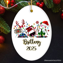 Carregar imagem no visualizador da galeria, Personalized Waitress Buffalo Plaid Leopard Merry Christmas Ornament Gift
