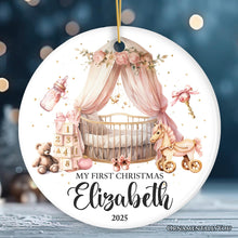 Carregar imagem no visualizador da galeria, Personalized Baby Girl First Christmas Ornament, Treasured Newborn Holiday Debut Gift
