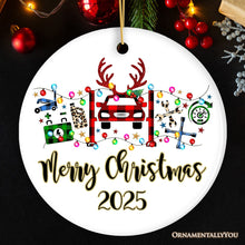 Carregar imagem no visualizador da galeria, Personalized Automotive Technician Plaid Christmas Ornament, Mechanic Repair and Parts Gift for Shop
