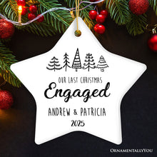 Carregar imagem no visualizador da galeria, Our Last Christmas Engaged Personalized Ornament, Last Time Spent Together Before Marriage
