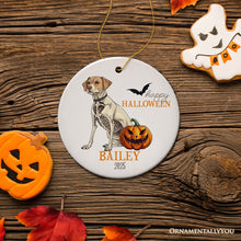 Load image into Gallery viewer, Unique Halloween Skeleton Dog Personalized Ornament, Spooky Season Breed Pet Home Decor
