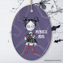 Load image into Gallery viewer, Spooky Girl Customized Halloween Ornament, Daughter Gift
