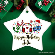 Carregar imagem no visualizador da galeria, Personalized Customer Service Representative Buffalo Plaid Leopard Merry Christmas Ornament Gift
