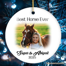 Carregar imagem no visualizador da galeria, Personalized Horse Photo Ornament, Keepsake Picture Horse Lovers Gifts
