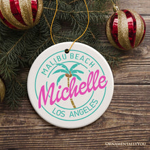 Carregar imagem no visualizador da galeria, Fabulous and Vibrant Chic Girl Personalized Ornament, Fashionable Beach Adventure Custom Gift
