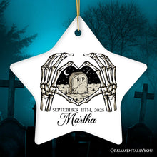Carregar imagem no visualizador da galeria, Rest In Peace Skeleton Keepsake Ornament, Halloween Themed Memorial Gift

