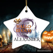 Carregar imagem no visualizador da galeria, Fun &amp; Spooky First Halloween Personalized Ornament, Cute Ghost Baby Custom Gift
