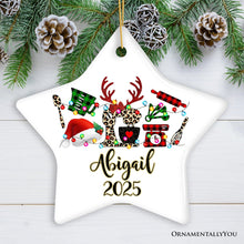 Carregar imagem no visualizador da galeria, Personalized Baker Buffalo Plaid Leopard Merry Christmas Ornament, Baking Gift
