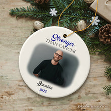 Carregar imagem no visualizador da galeria, Men’s Cancer Awareness Photo Upload Ornament, Personalized Memory Gift
