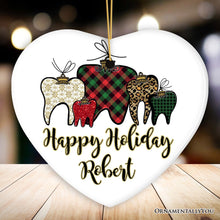 Load image into Gallery viewer, Dentist Buffalo Plaid  Personalized Christmas Ornament, Funny Dental Student Gift
