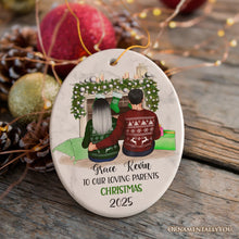 Carregar imagem no visualizador da galeria, Personalized First Christmas as Grandparents Ornament, Grandpa and Grandma Holiday Gift
