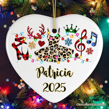 Carregar imagem no visualizador da galeria, Personalized Ballet Buffalo Plaid Leopard Merry Christmas Ornament, Dance Teacher Gift
