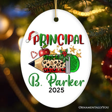 Carregar imagem no visualizador da galeria, Holiday Pencil Art Personalized School Principal Christmas Ornament
