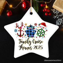 Carregar imagem no visualizador da galeria, Personalized Cruise Vacation Buffalo Plaid Leopard Merry Christmas Ornament Gift
