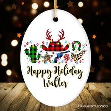 Carregar imagem no visualizador da galeria, Personalized Buffalo Plaid Gunslinger Western Cowboy Style Christmas Ornament
