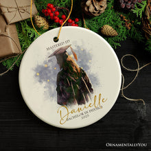 Carregar imagem no visualizador da galeria, Artistic Graduation Gift Personalized Christmas Ornament, Watercolor Art Style Student
