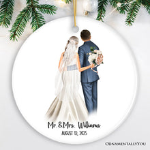 Carregar imagem no visualizador da galeria, Bride and Groom Wedding Married Couple Gift Ornament Personalized
