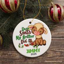 Load image into Gallery viewer, Fun Personalized Siblings Children Ornament, Playful Custom Christmas Gift for Son or Daughter
