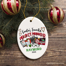 Carregar imagem no visualizador da galeria, Festive Santa’s Favorite Project Manager Personalized Christmas Ornament, Business Team Coordinator and Leadership Recognition Gift
