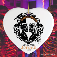 Carregar imagem no visualizador da galeria, Gothic First Halloween Married Custom Ornament, Skeleton Couple Wedding Personalized Gift
