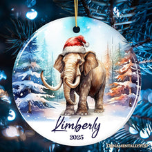 Load image into Gallery viewer, Elephant Personalized Ornament, Magical Arctic Glow Christmas Gift With Custom Name and Date
