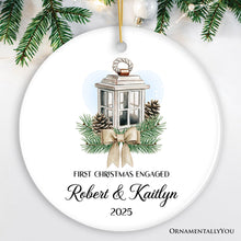 Carregar imagem no visualizador da galeria, Simply Elegant Engaged or Married First Christmas Personalized Ornament, Newlyweds or Marriage Proposal Gift
