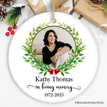 Carregar imagem no visualizador da galeria, Remember Personalized Memorial Photo Ornament, In Loving Memory Keepsake Gift With Custom Name
