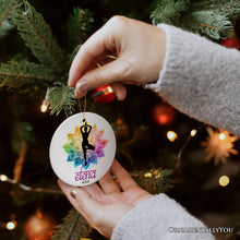 Cargar imagen en el visor de la galería, Colorful and Zen Personalized Yoga Ornament, Hatha Yoga Pose Customized Gift for Yogis

