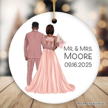 Load image into Gallery viewer, Elegant Wedding Bride and Groom Personalized Ornament, Marriage Ceremony Customized Gift
