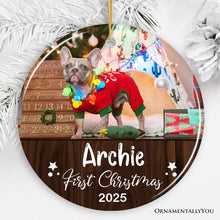 Carregar imagem no visualizador da galeria, Puppy First Christmas Personalized Ornament, Baby Dog Custom 1st Xmas Gift
