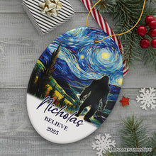 Cargar imagen en el visor de la galería, Bigfoot by Vincent Van Gogh Personalized Christmas Ornament, Believe Funny Gift
