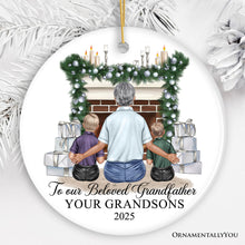 Carregar imagem no visualizador da galeria, Grandpa and Grandsons Personalized Christmas Ornament, Grandfather Holiday Gift
