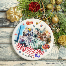 Carregar imagem no visualizador da galeria, Artistic Washington DC Ceramic Ornament, Landmarks of the Nation’s Capital, White House Travel Souvenir
