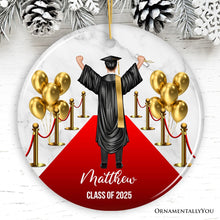 Carregar imagem no visualizador da galeria, Personalized Male Graduation Ceremony Ornament, School Grad Teenage or Adult Boys Gift
