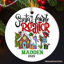 Carregar imagem no visualizador da galeria, Personalized Santa’s Favorite Realtor Christmas Ornament, Real Estate Agent Custom Appreciation Gift
