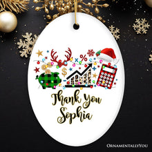 Carregar imagem no visualizador da galeria, Personalized Finance Professional Buffalo Plaid Christmas Ornament, Custom Accountant and Financial Advisor Gift
