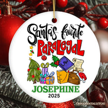 Load image into Gallery viewer, Santa's Favorite Paralegal Custom Christmas Appreciation Ornament, Personalized Legal Support Gift

